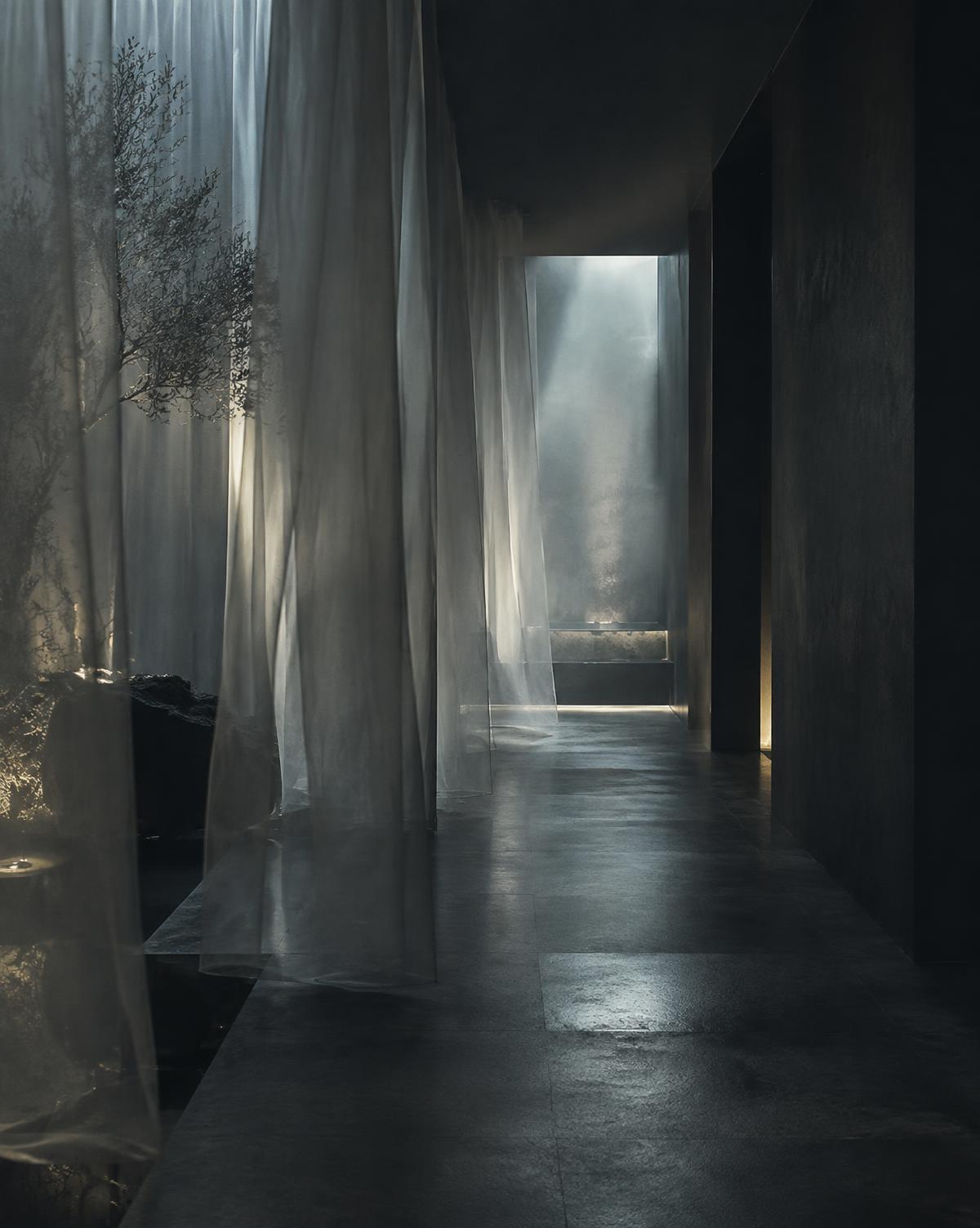 Voiles et brume à l'entrée